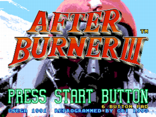 After Burner III title screen for Sega Mega CD